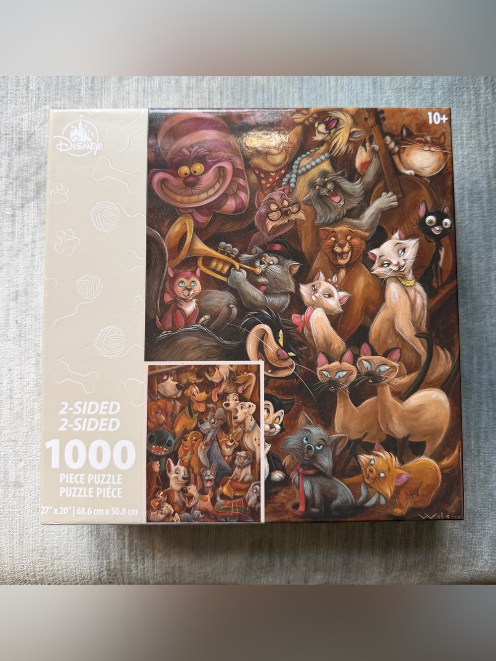 NEW - Disney Whimsical Cats and Dogs 2 sided puzzle - 1000 pieces